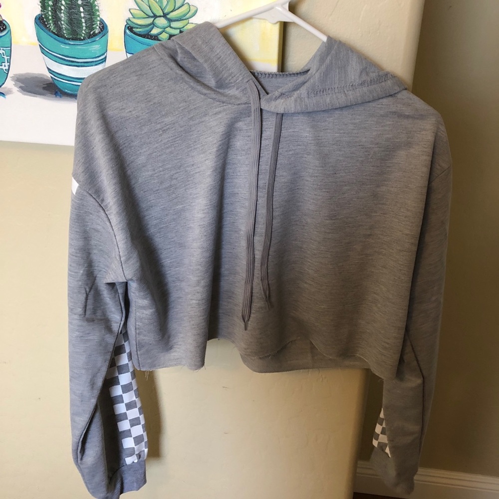Checkered crop sweatshirt